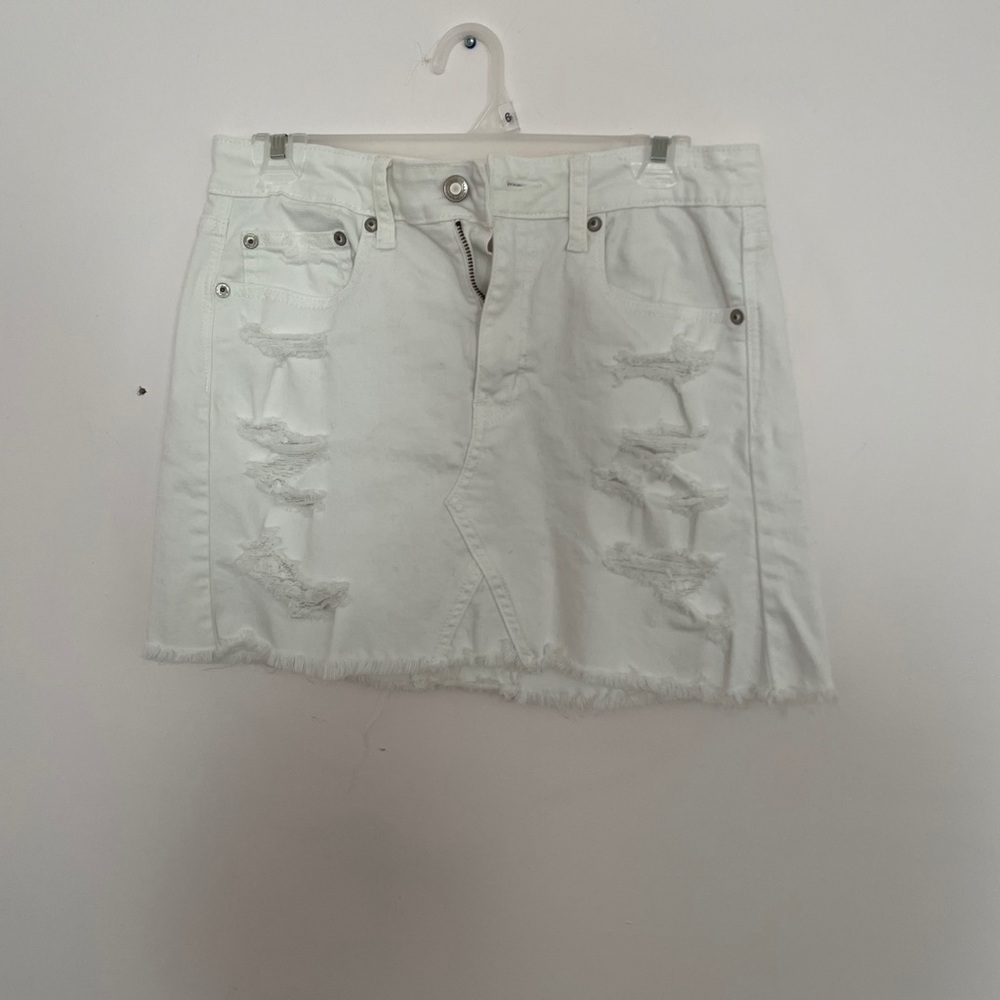 White Jean Skirt